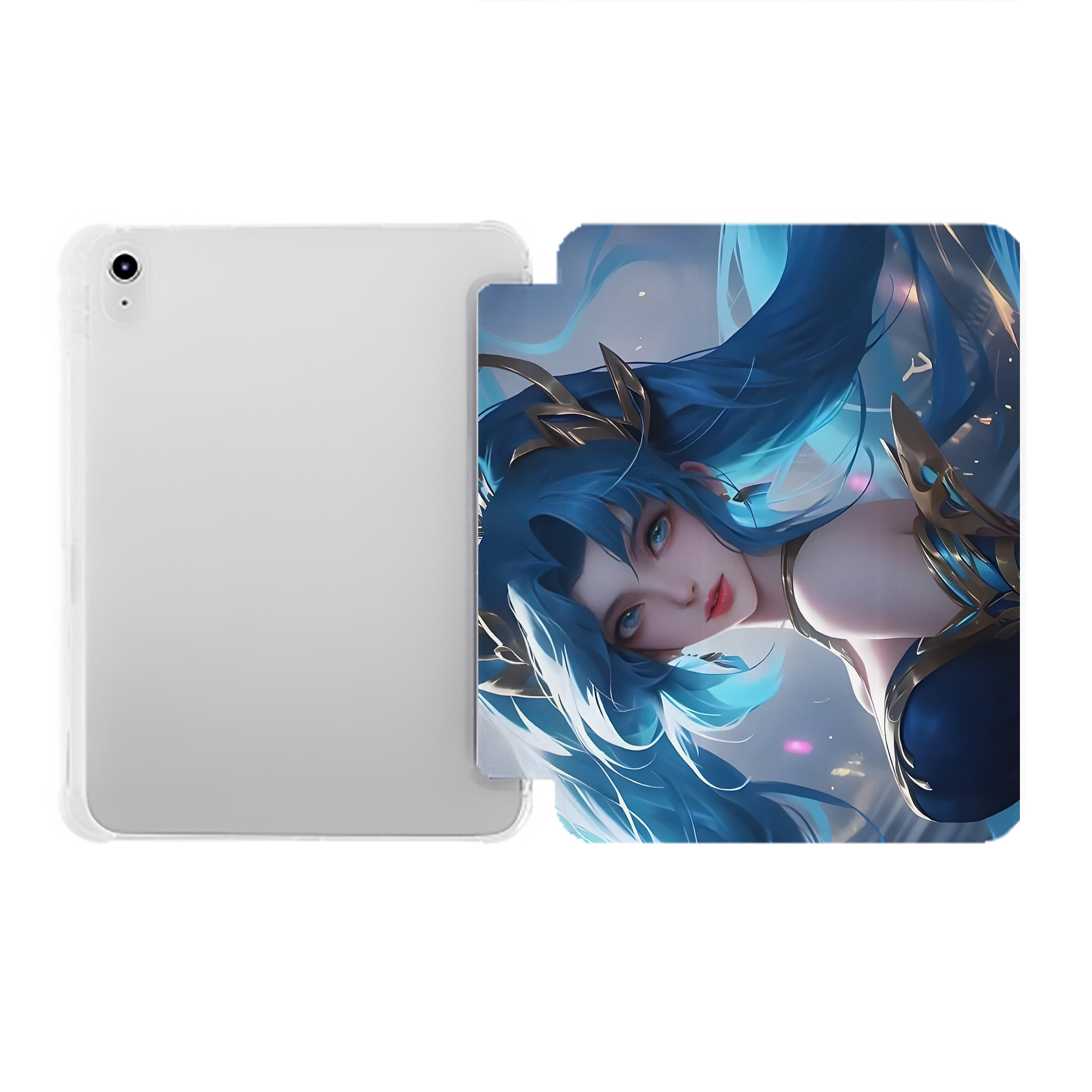 （画像用） リーグ・オブ・レジェンド League of Legends LOL IPad ケース ペン収納付き 三つ折りスタンド PUレザー×シリコン 対応機種9.5/10.5/10.9インチ
